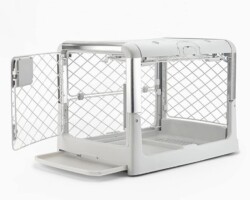 <strong>Diggs Revol Dog Crate </strong>
<br/>Ash Small for puppies 25"L x 17"W x 19"H